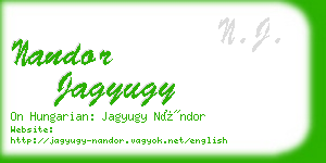 nandor jagyugy business card